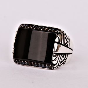 Onyx Silver Men's Ring