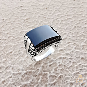 Onyx Silver Men's Ring