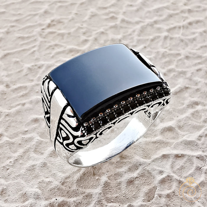 Onyx Silver Men's Ring