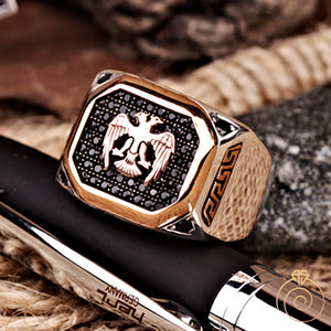 Double Head Eagle Signet Men’s Ring