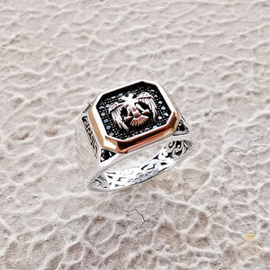 Double Head Eagle Signet Men’s Ring