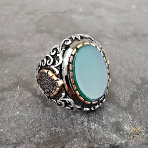 Green Agate Exclusive Men's Ring