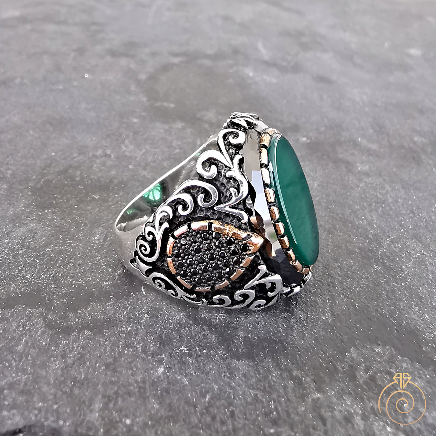 Green Agate Exclusive Men s Ring