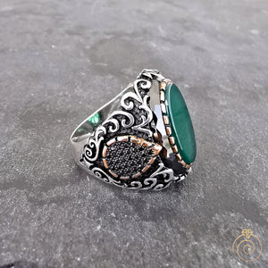 Green Agate Exclusive Men's Ring