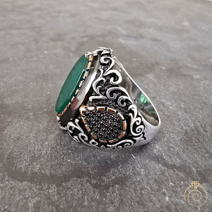 Green Agate Exclusive Men's Ring