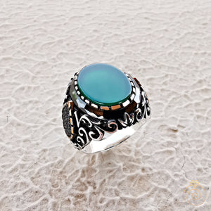 Green Agate Exclusive Men's Ring