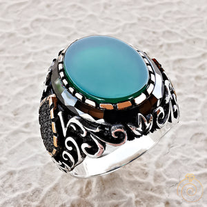 Green Agate Exclusive Men's Ring