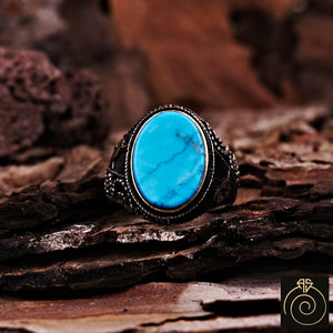 Turquoise Silver Men's Ring