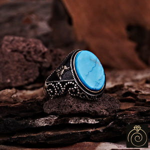 Turquoise Silver Men's Ring