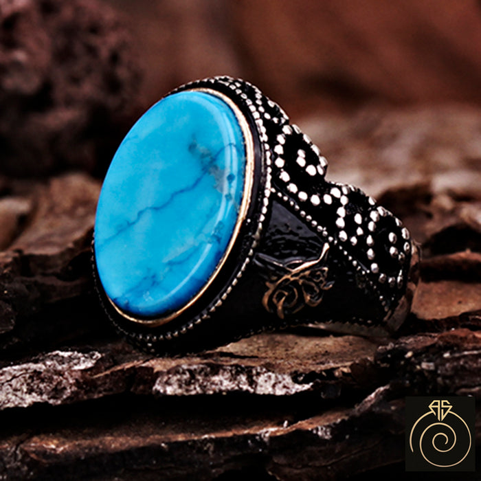 Turquoise Silver Men's Ring