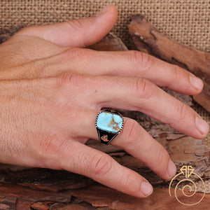 Turquoise Silver Men’s Ring