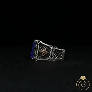 Lapis Lazuli Silver Men's Ring