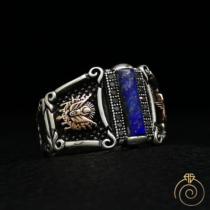 Lapis Lazuli Silver Men's Ring