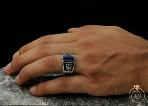 Lapis Lazuli Silver Men's Ring