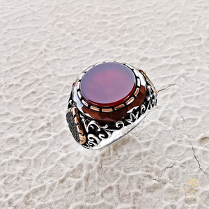 Aqeeq Stone Handmade Men's Statement Ring