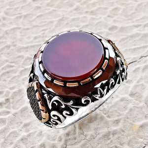 Aqeeq Stone Handmade Men's Statement Ring