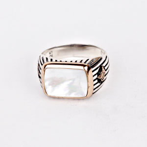 mother-of-pearl-men's-ring-engraved