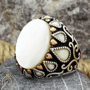 mother-of-pearl-silver-men's-ring