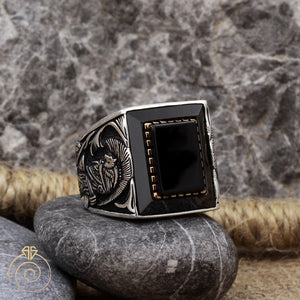 rectangle-carved-tribal-silver-ring