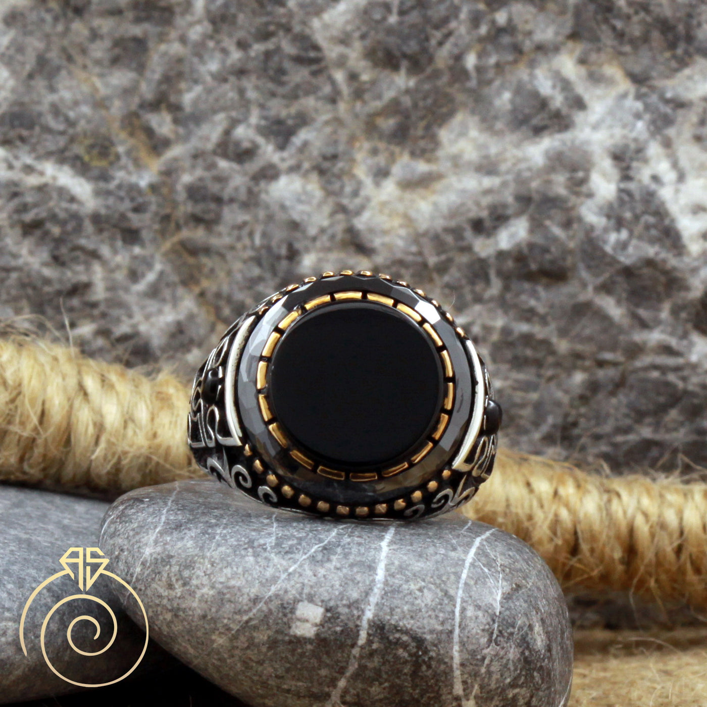Mens silver puzzle best sale rings