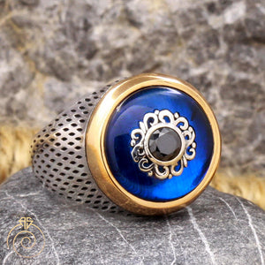 sapphire-blue-silver-men's-ring