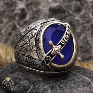 sapphire-blue-silver-mens-ring