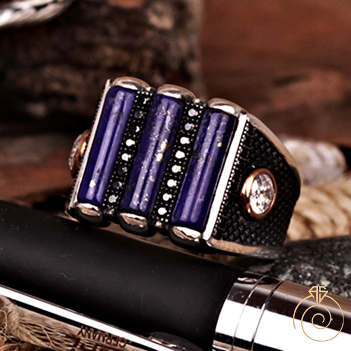 Lapis Lazuli Vintage Silver Men's Ring