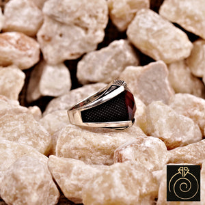 Ruby Silver Men’s Ring