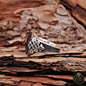 Enamel Tree of Life Silver Men’s Ring