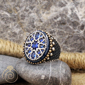stylish-octagon-multi-stone-men's-ring