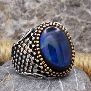 tiger-eye-silver-men's-ring