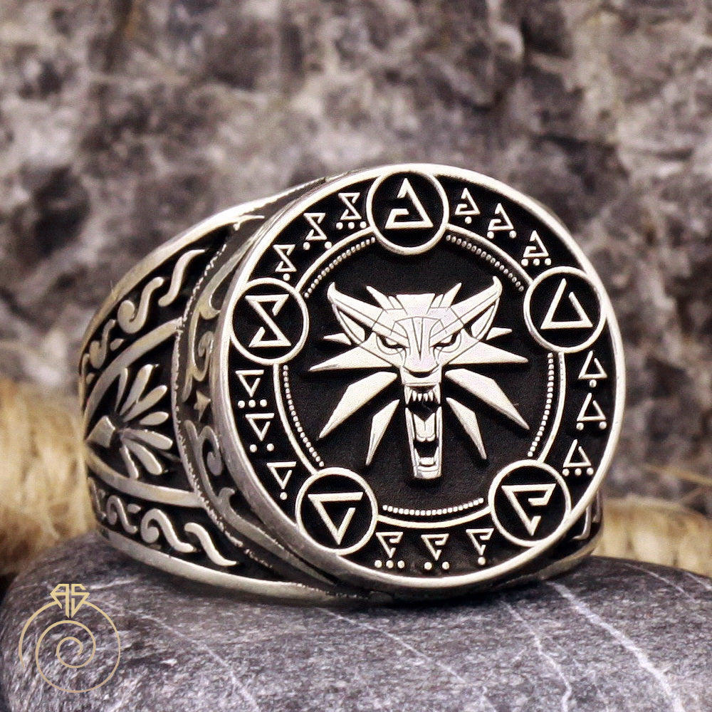 Adjustable Wide Silver Ring Size T 1/2 Fantasy Design Ring 