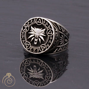 Witcher Wolf Seal Custom Silver Ring